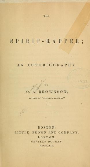 Title page of 'The Spirit-Rapper; An Autobiography'