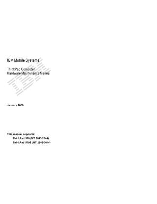 Laptop Service Manual: IBM THINKPAD 570 AND 570E : Free Download ...